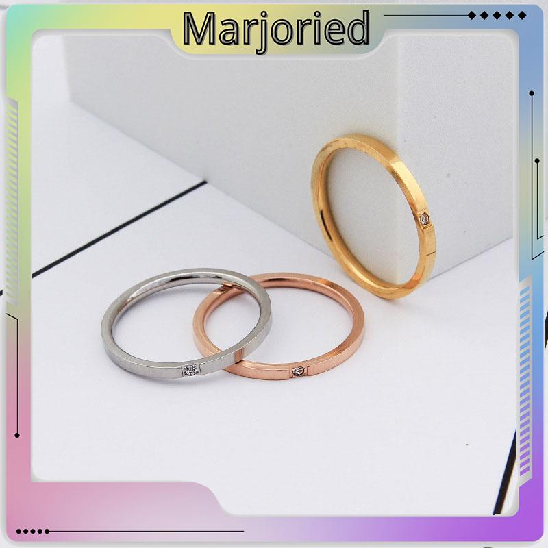 Perak / Emas Mawar / Cincin Ekor Titanium Berlian Sederhana Fashion Pria Wanita Rings-MJD