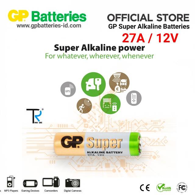 Baterai 27A Batre A27 Super Alkaline 12V GP Original Batre Kunci Remote Mobil Doorbell