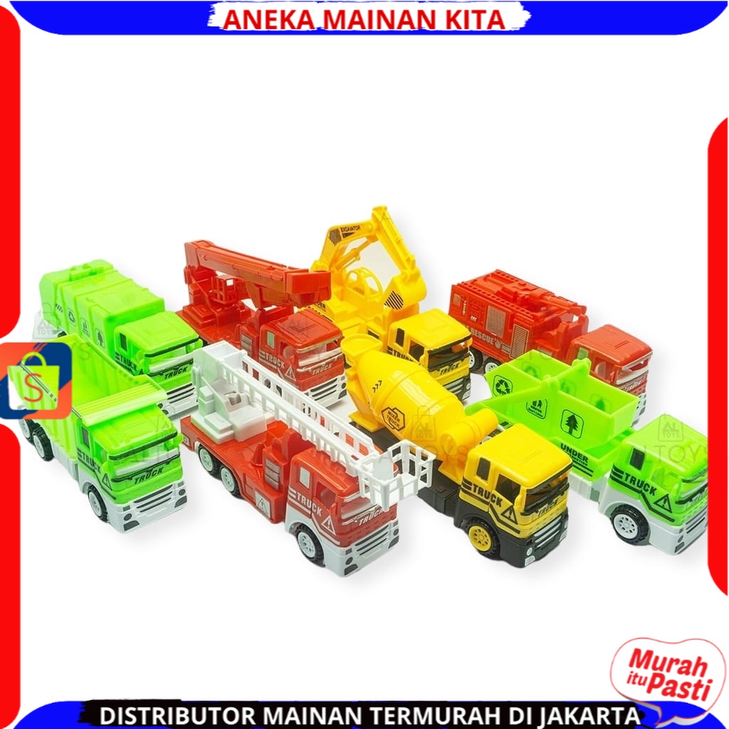 ( BISA COD ) PROMO Mainan Anak Truck Plastik Mainan Mobil Mobilan Truck Truck Excavator Molen Bak Pasir Damkar MT 51