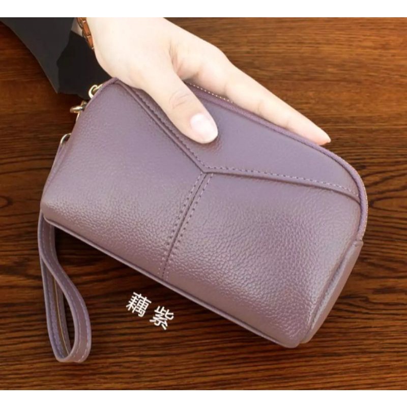 Dompet Hp Wanita Dan Uang KOREAN STYLE 2 Ruang / Resleting Pouch Hand Bag Kosmetik Make-up Papirut Serbaguna Terbaru