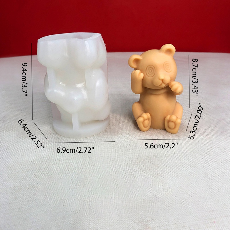 Siy Cetakan Resin Bentuk Panda 3D Bahan Silikon Untuk Kerajinan Tangan DIY