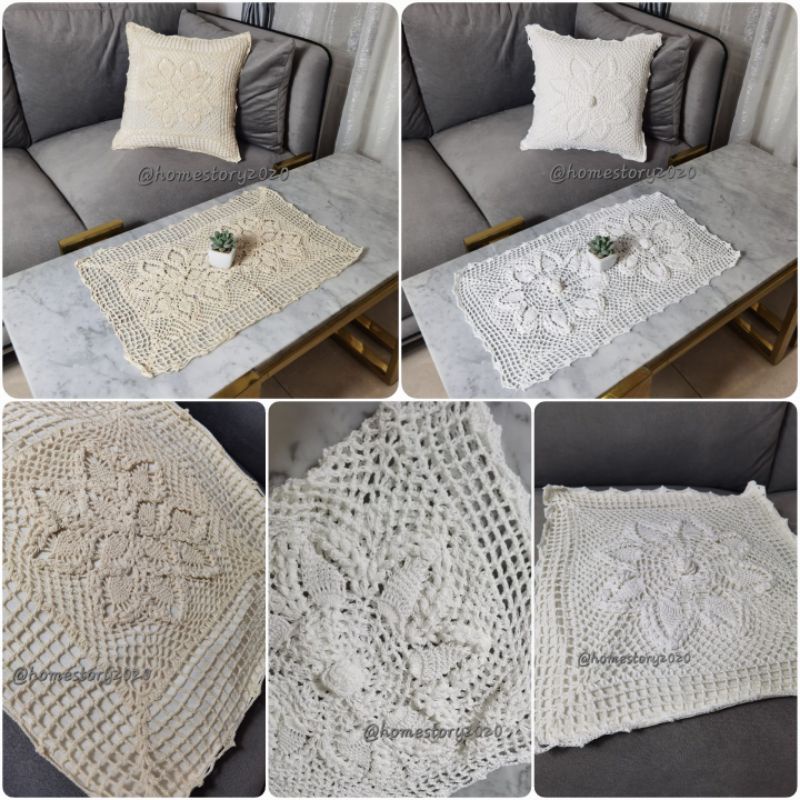 Sarung bantal sofa set bahan rajut uk 40x40cm