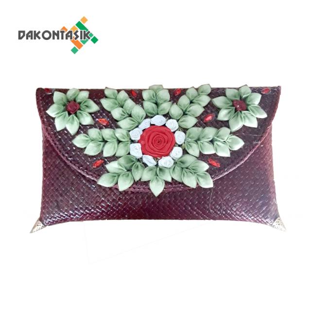 Dompet pesta bunga organdi model mekarwangi - Clutch DakonTasik