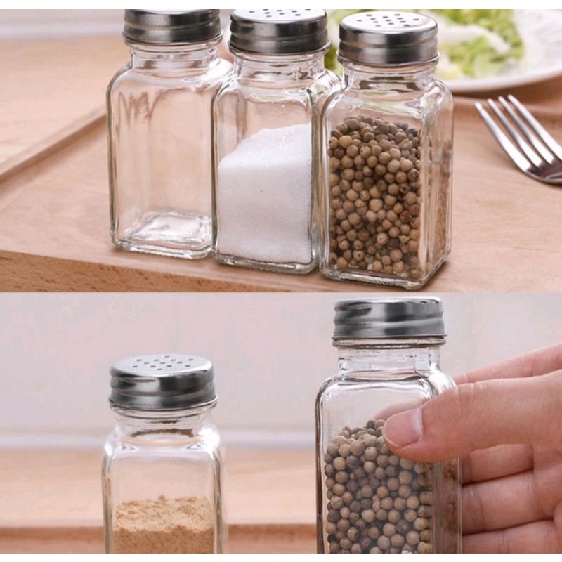 Botol Bumbu Dapur Botol Kaca Tempat Aneka Bumbu Garam Merica Lada Wadah Dapur Unik Murah