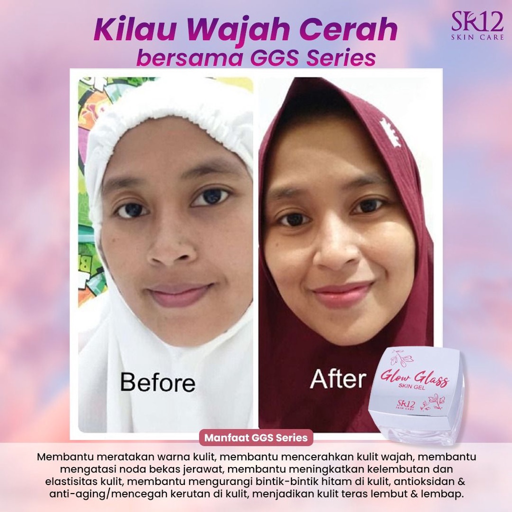 Glow Glass Skin GGS SR12 Cream Wajah Glowing Putih Cerah Alami BPOM