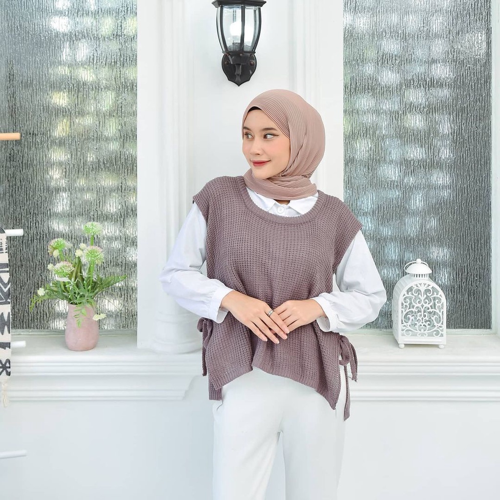 U vest Rajut Polos Korean Style Outwear Wanita Terbaru