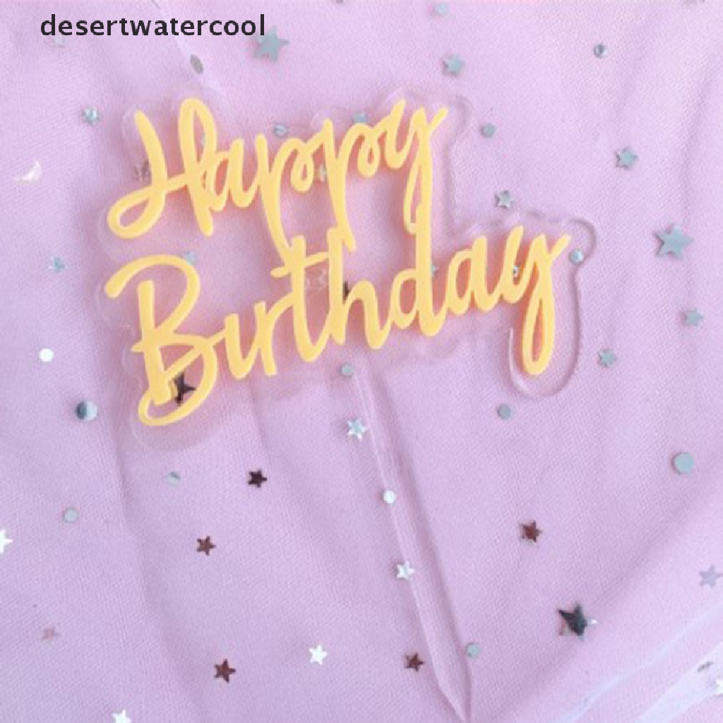 Deid Topper Kue Ulang Tahun Bahan Akrilik Transparan Warna-Warni