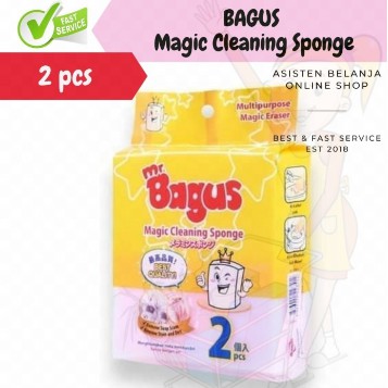 MR. BAGUS Magic Cleaning Sponge 2s isi 2 pcs Ajaib Spons Cuci Tanpa Sabun Spon Clean pembersih cuci Piring Peralatan alat dapur Serbaguna Noda