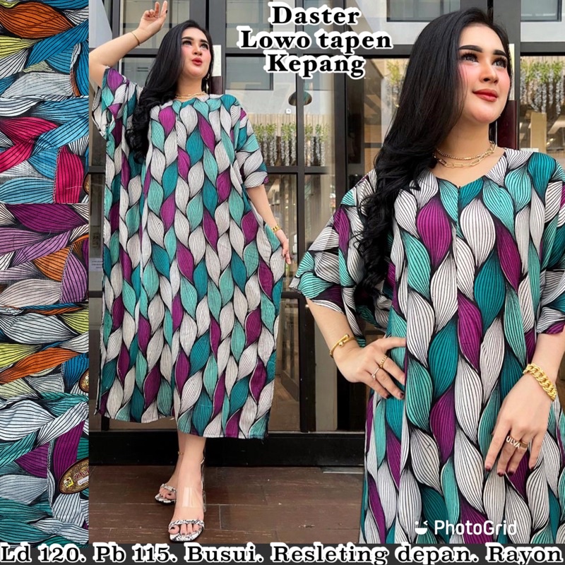 Daster Lowo Jumbo Java Panjang Selutut | Baju Tidur Santai Wanita Kekinian Resleting Depan Bumil Busui Friendly