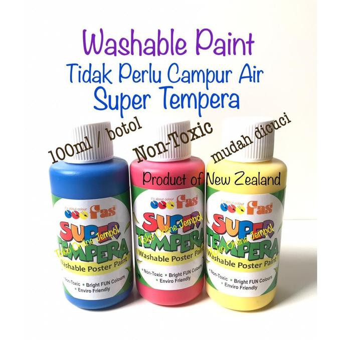 

Ready! Cat Mudah Di Cuci Washable Paint 3 Warna Fas Super Tempera Atk0941Fs Murah