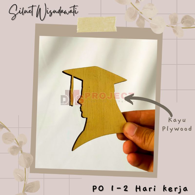 Siluet Wisuda Plywood Wisudawan wisudawati