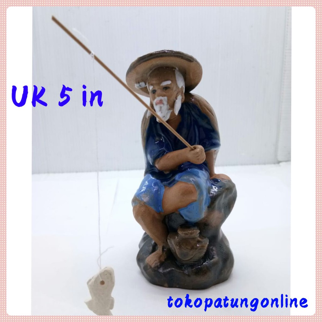 Patung Dewa Pancing Jiang Tai Kong Keramik 05