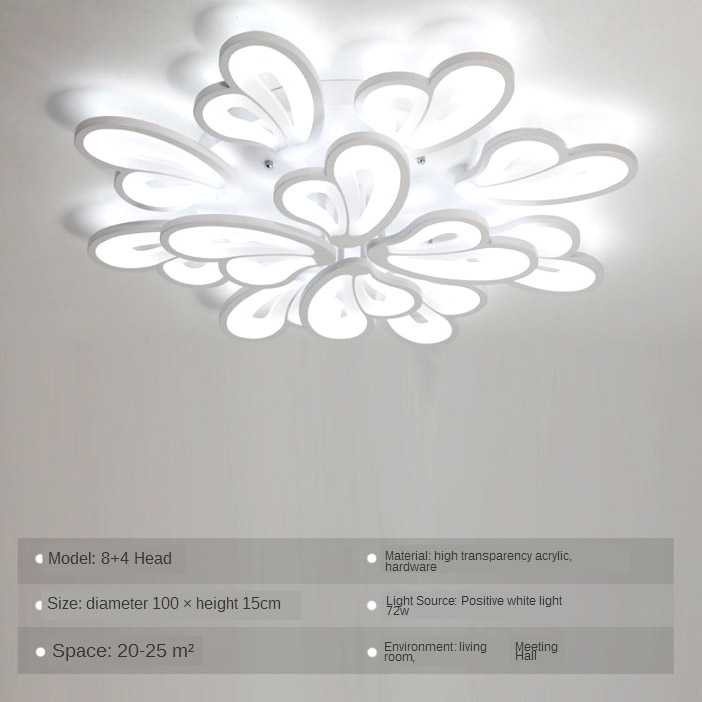 Lampu LED Plafon Hias 12 Heart Modern Ceiling Light Tri-Color 72W