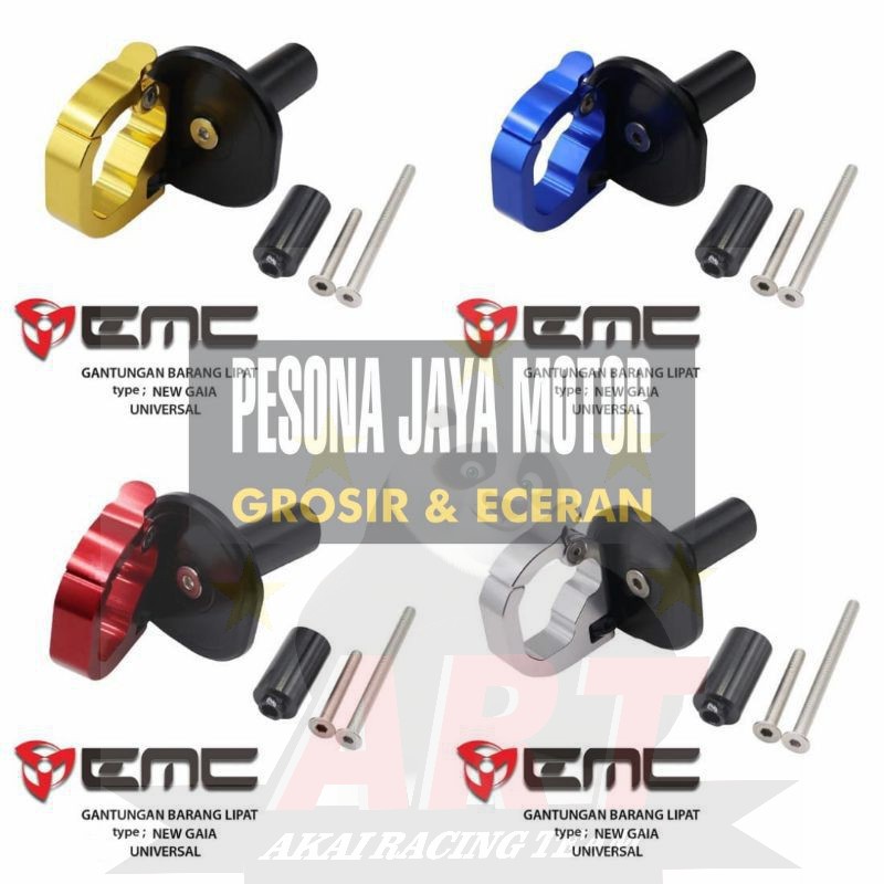 Gantungan Barang Emc Model Bulat Lipat &amp; Tutup Universal Nmax,Aerox,Xmax,Vario125,150 Dll