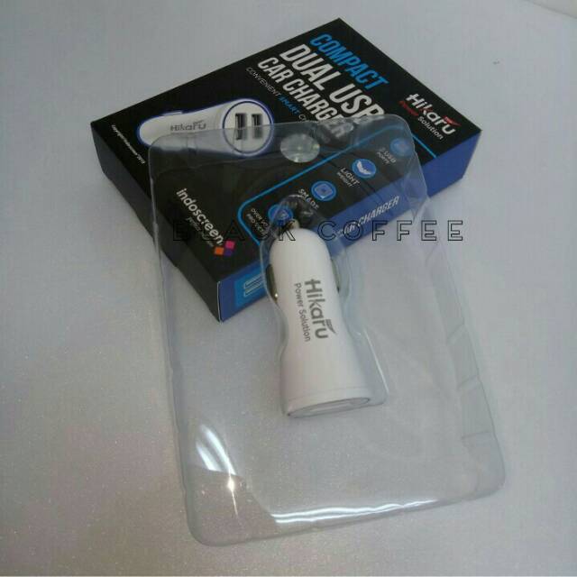 HIKARU charger mobil 2 usb ports 2.4A saver hikaru HKCC17