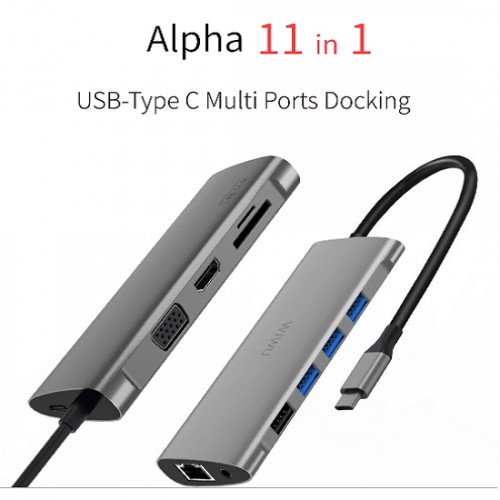Original WIWU Apollo Type-C Hub 11 in 1 Adapter with USB C to RJ45