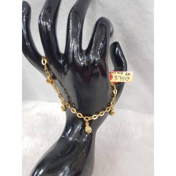 GL1001DLM gelang model vensi variasi tetes air bel emas kuning asli berat 3.750 pj 19.5cm kadar 375%