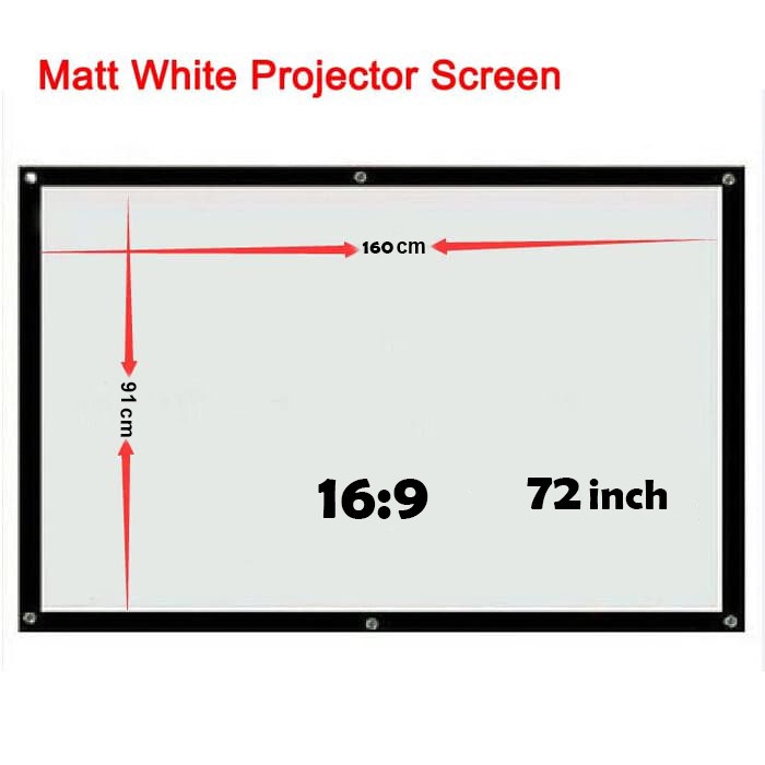 

Exclusive Layar Proyektor 72 Inch, Ukuran 160 X 91 Cm (Screen Projector)