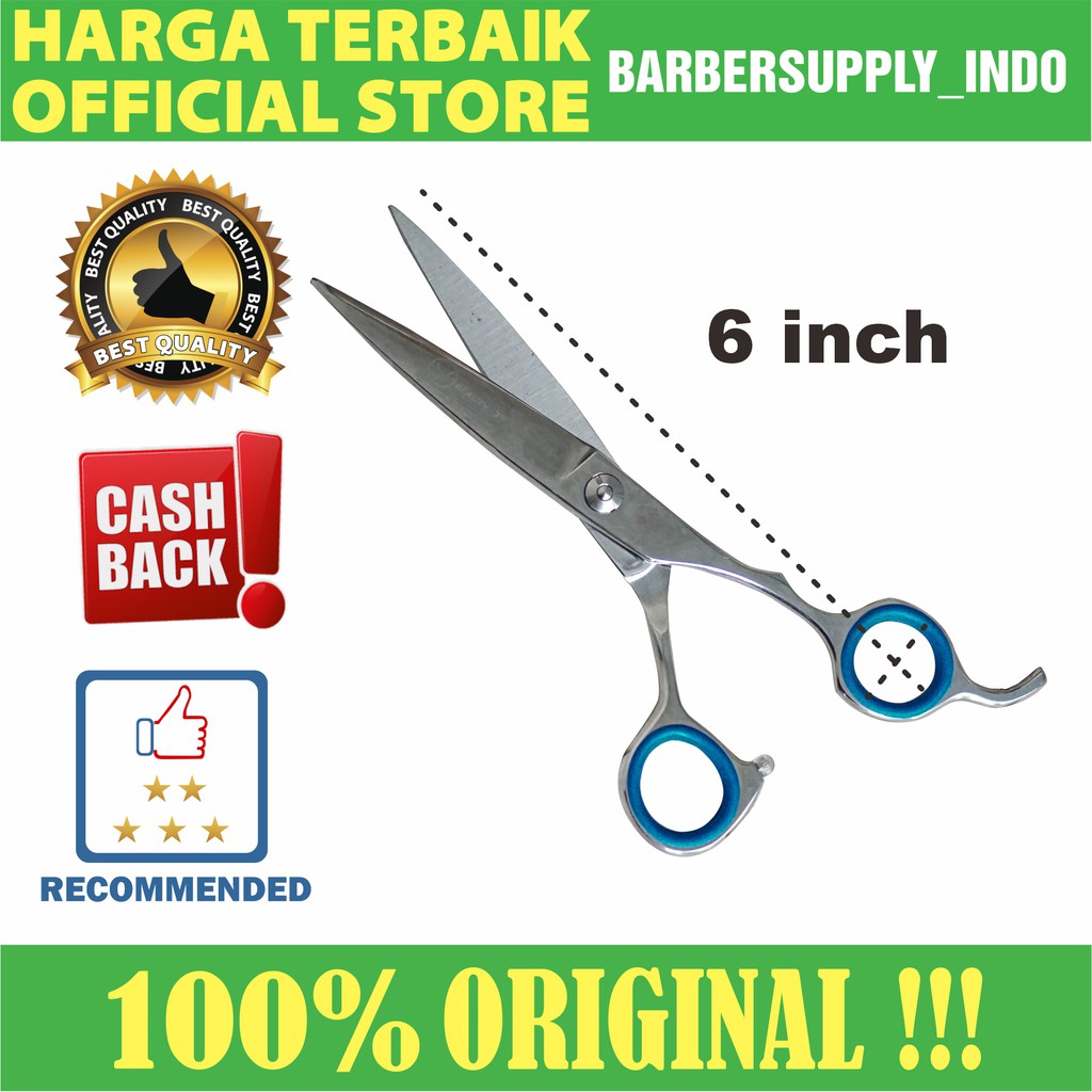 GUNTING SET POTONG RAMBUT &amp; PENIPIS STAINLESS 6&quot; 440C CHROME BARBER
