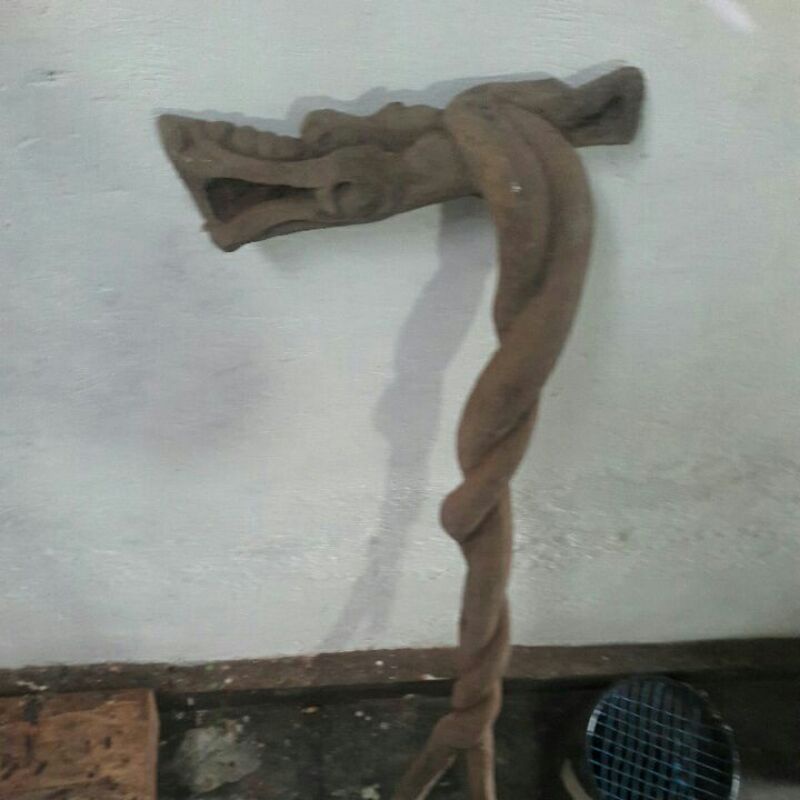 TONGKAT JALAN KAYU STIGI WULUNG ORIGINAL UKIR NAGA