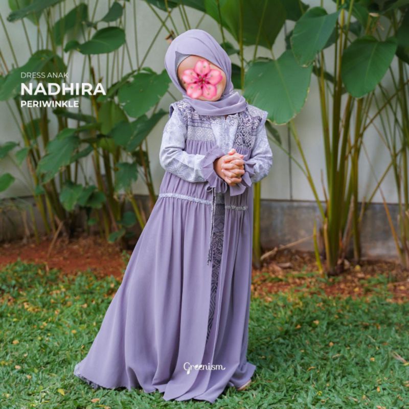 SARIMBIT MOTIF GREENISM 2022 NADHIRA DRESS KIDS (GAMIS ANAK) BY GREENISM