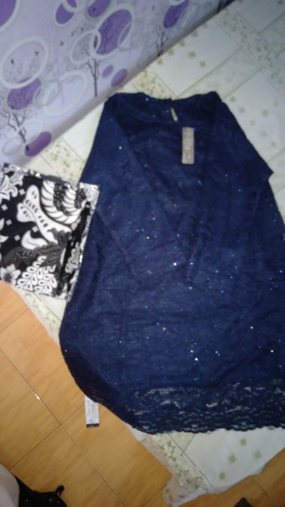 (ada Baju Anak) Couple Batik Setelan Brukat Batik Gurita Safitri