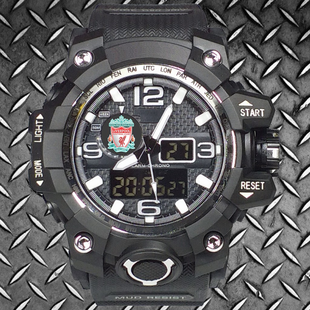 (Istimewa Bossque) Jam LIVERPOOL Double Time List Putih (Exclusive)