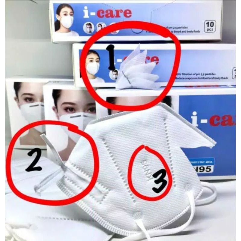 10 pcs MASKER KN95 MASKERN95 MASKERKN95 KAWAT LUAR