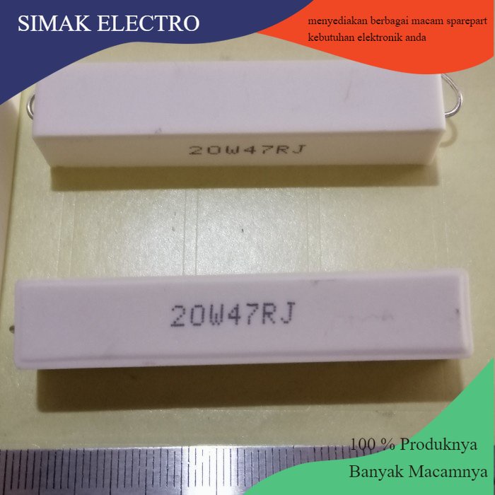 3 Pcs 47Ohm 47RJ 47R R 20W47RJ 20W 20 Watt 47 Ohm Resistor Kapur 20Watt