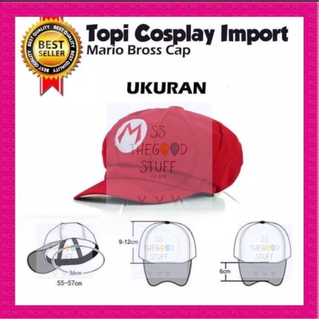 Jual Topi Mario Bross Import / Topi Cosplay / Mario Bross Cap | Shopee ...