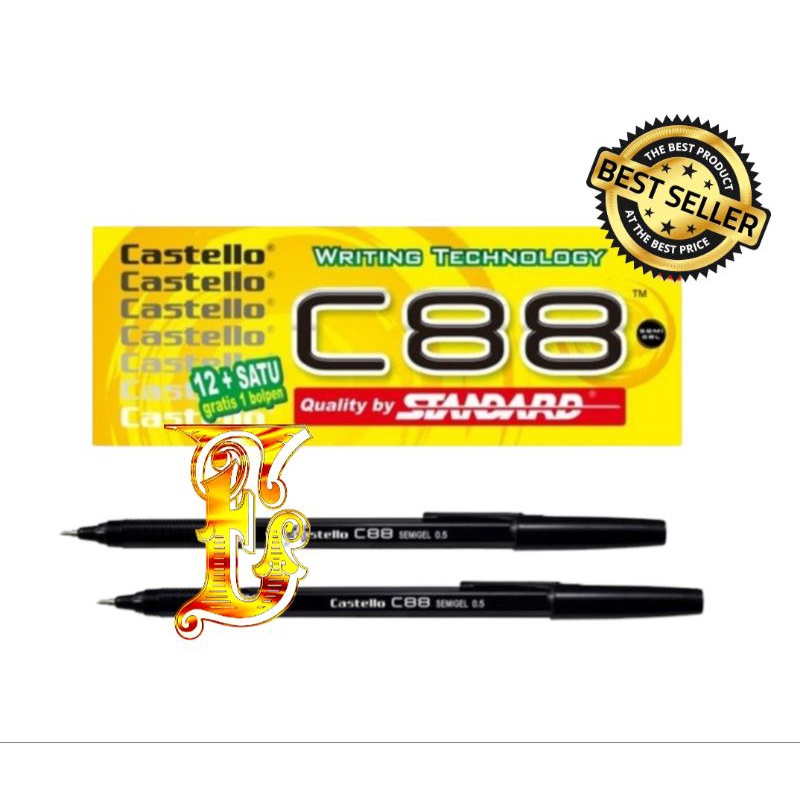 

Pulpen Bolpen Standard Castello C88 Hitam & Biru 1 Lusin Bonus 1 pcs