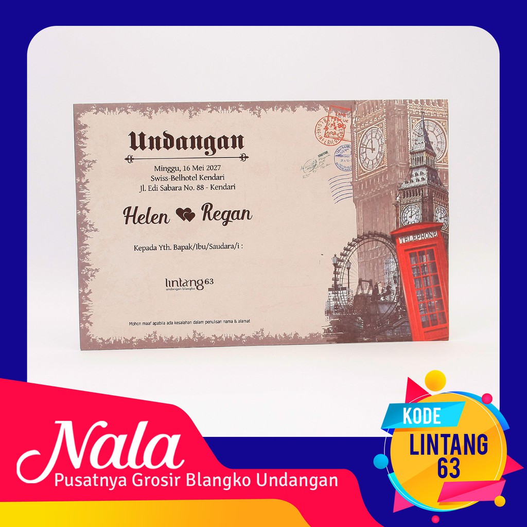 Undangan Blangko Lintang 63 Isi 100 Lembar Harga Murah