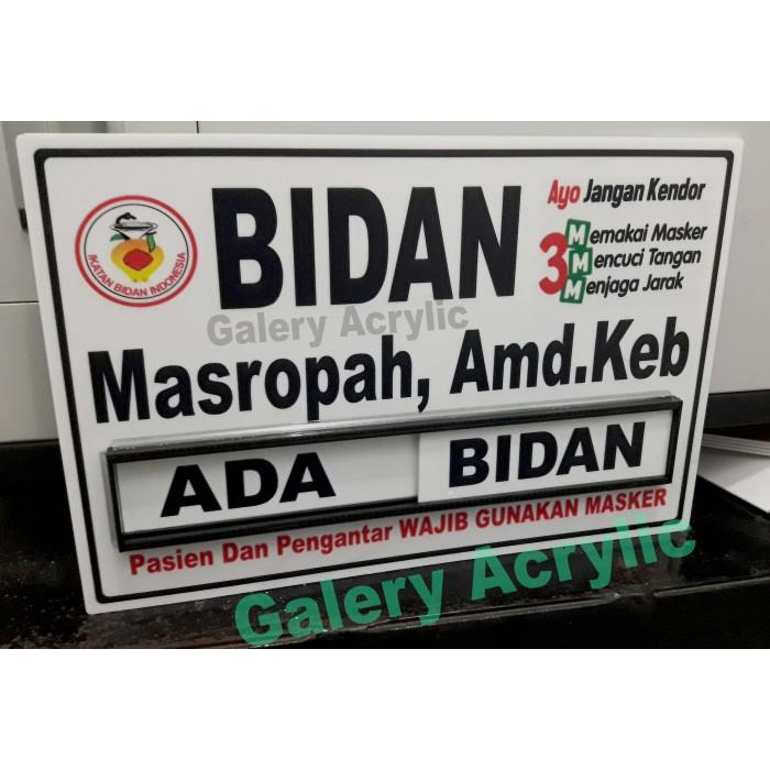 

Sign Label Papan Nama Bidan/Dokter Geser Sign Board Nama Dokter/Bidan