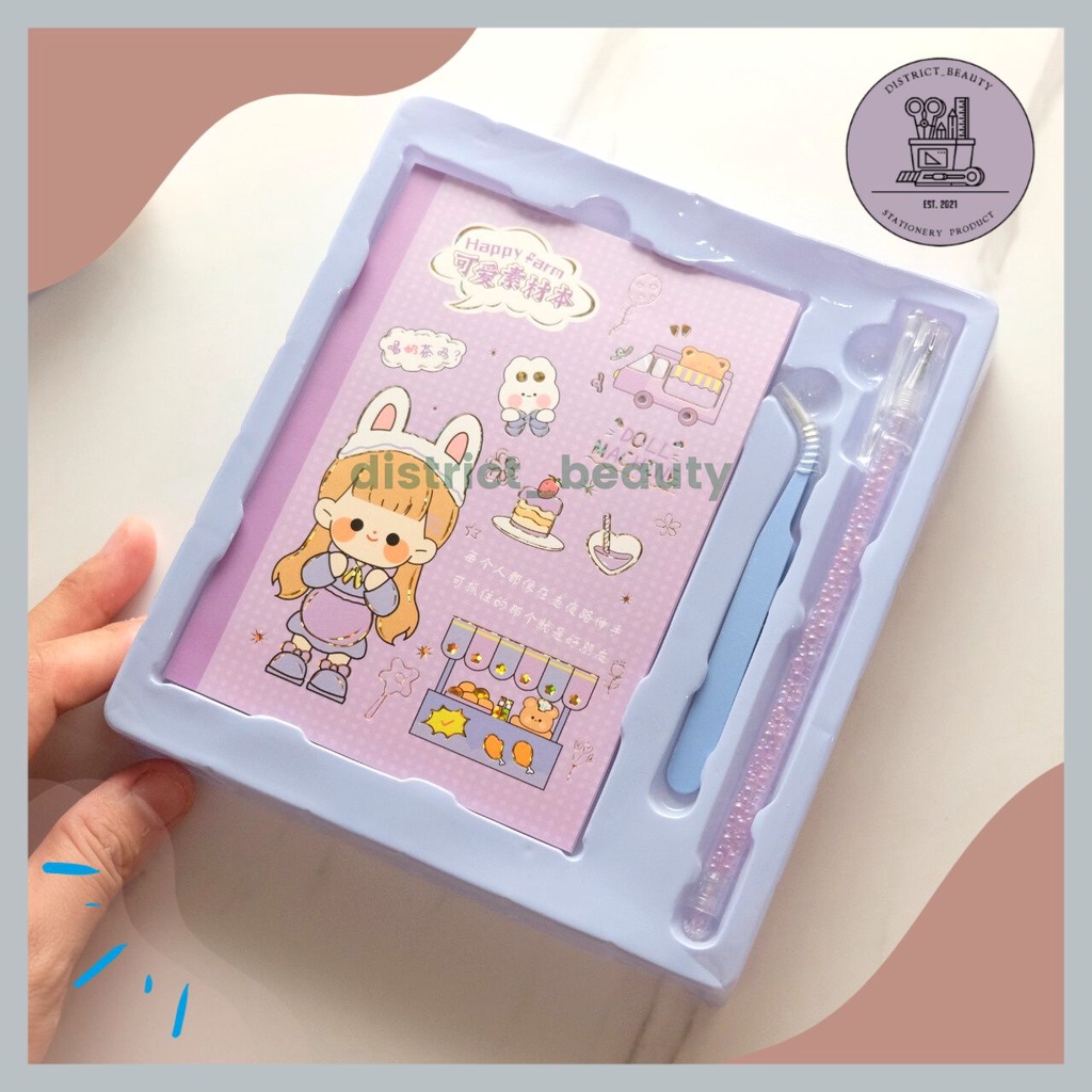 

NOTEBOOK STIKER SET 3 IN 1 STIKER CUTTER PEN