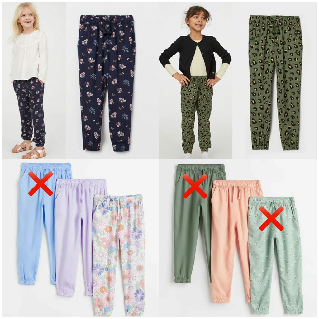 Jogger Anak Perempuan Branded Jogger Anak Cewek Motif Celana Panjang Rayon Anak hm0022