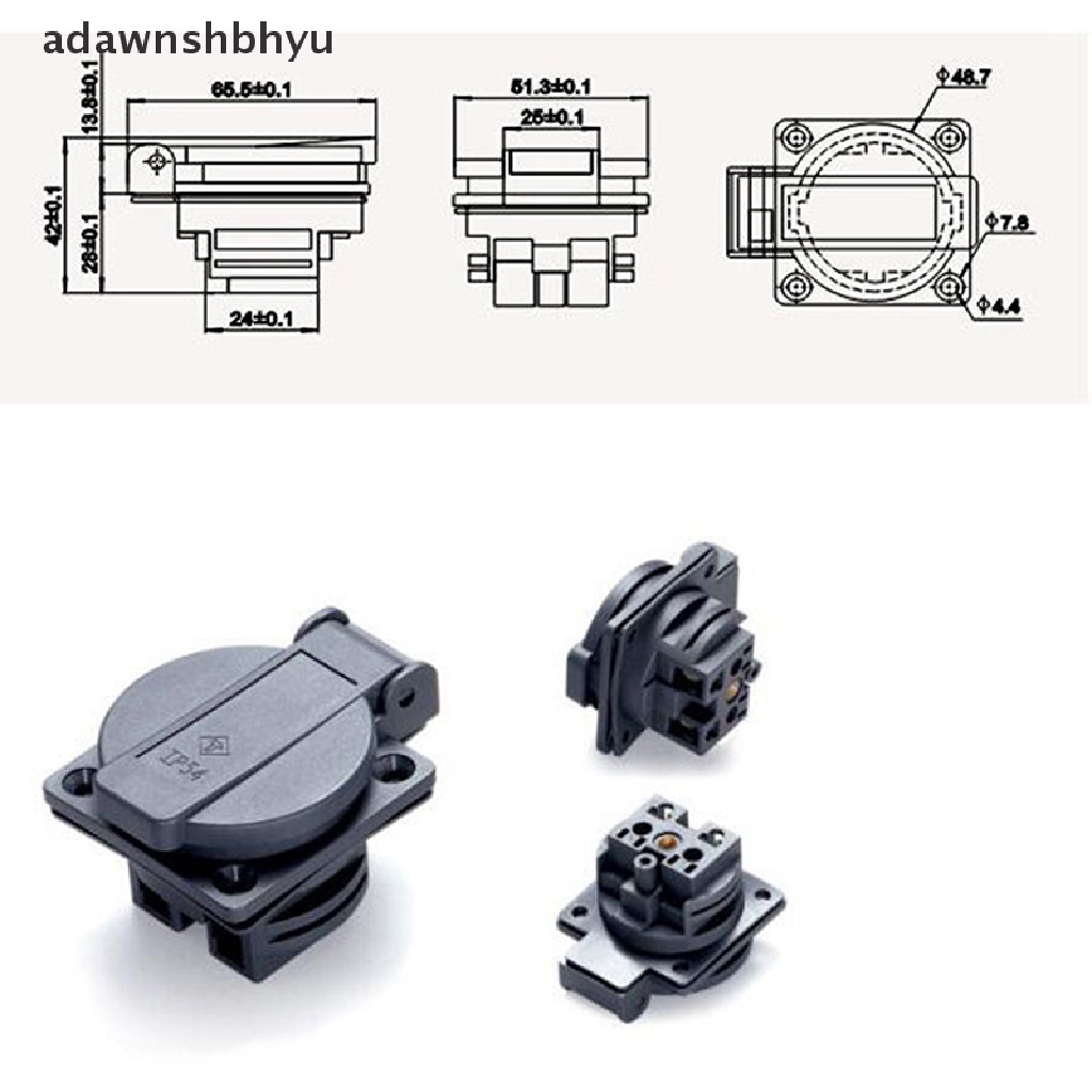 Adawnshbhyu Stop Kontak Tahan Air AC 250V Standar Jerman Colokan Tunggal Wall Socket