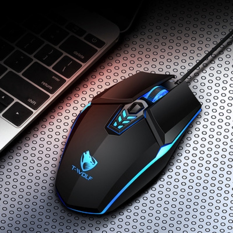 Mouse Kabel Thunder Wolf G510 Gaming Mouse Colorful Breathing Light Glowing Kompetisi Elektrik Wired Ergonomics Mouse Gaming Komputer