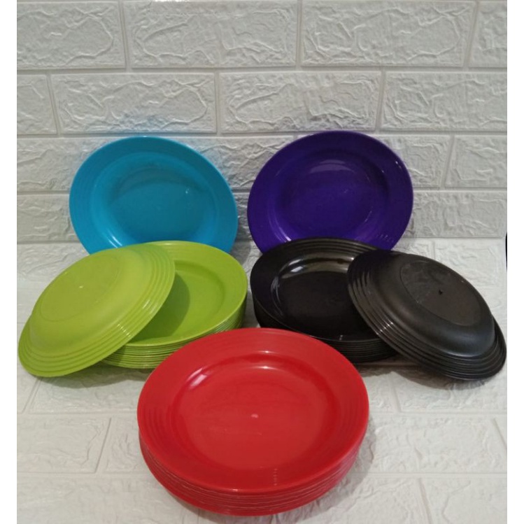 1 LUSIN - Piring Makan Plastik Berkualitas Motif Perlusin Termurah