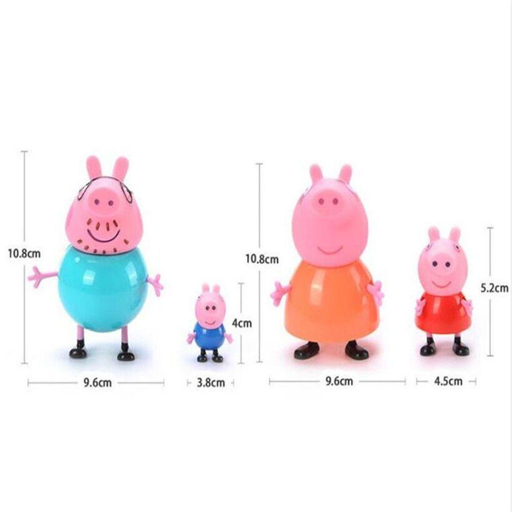 [Elegan] Mainan Babi Pink Anime Kartun Boneka Bergerak Mainan Anak Dekorasi Kue Model Kakek Nenek Mainan Babi