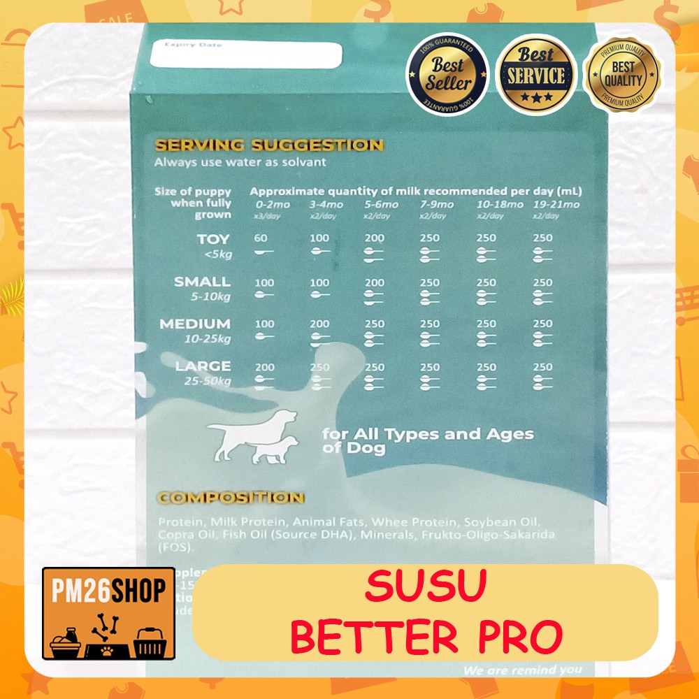 Susu untuk Anjing Penggemuk Anjing Better Pro 300gr