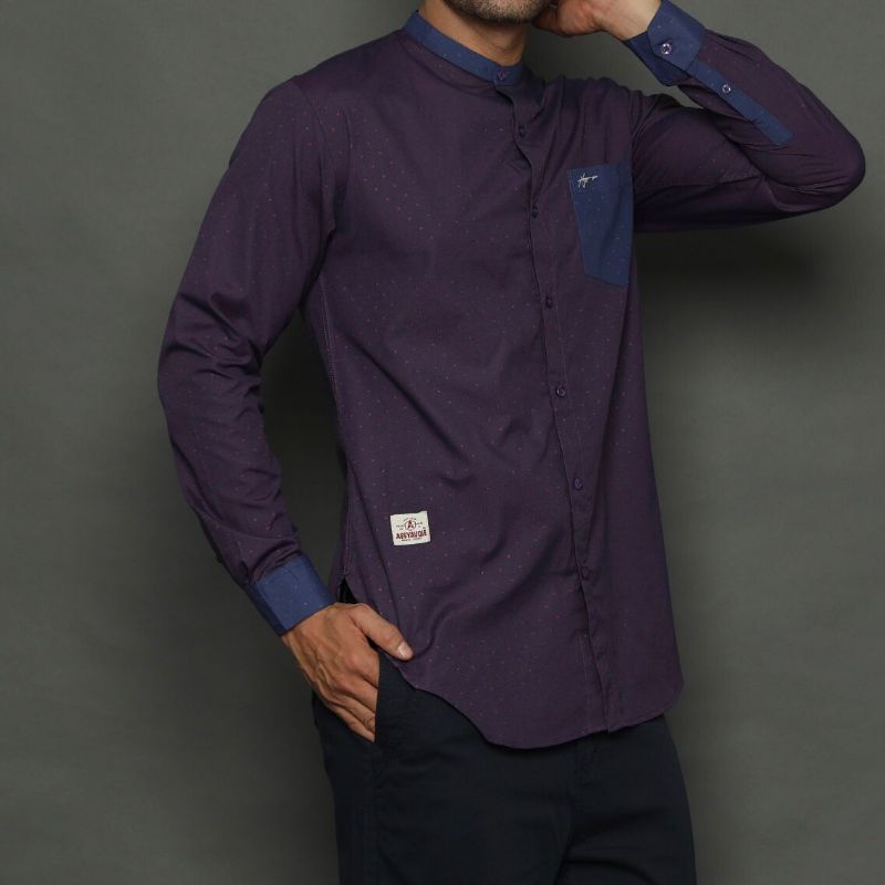 kurta ASSYAUQIE pakaian muslim pria baju kemeja pria lengan panjang