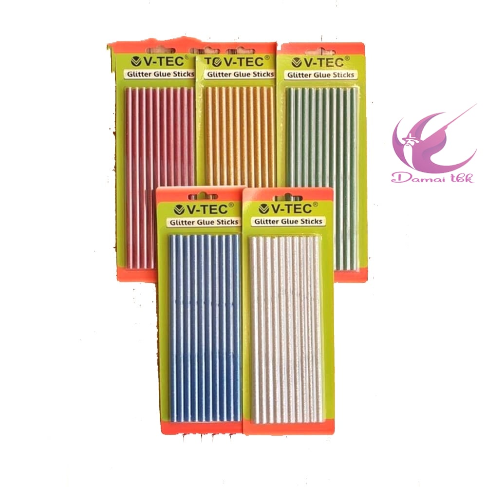 

Lem Bakar Glitter Kecil / Glue Stick Glitter Kecil V-Tec /Pak isi 10 pcs