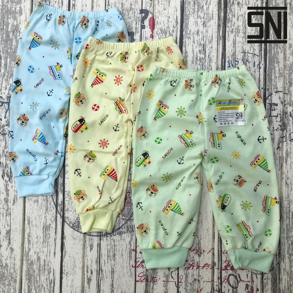 3 Pcs Celana Panjang Bayi Baru Lahir 0-3 Bulan Celana Panjang Motif Bayi Newborn DNW BABY