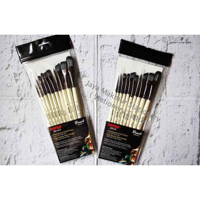 

PROMO Kuas Cat Air Minyak Lukis Acrylic Brush Joyko BR-15 (1 Set 10 Pcs)