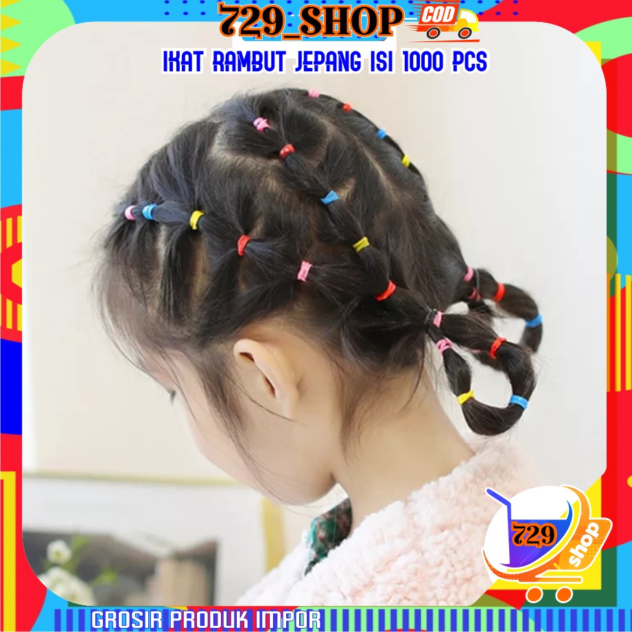 [isi 1000] ikat Rambut Karet Jepang Serba Guna  Warna Cantik [kecil isi 1000,sedang isi 250,besar isi 100] Import Best Seller