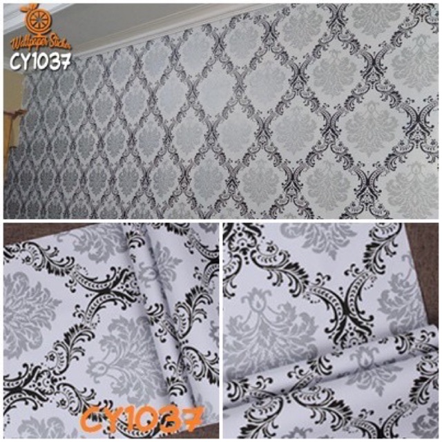 Wallpaper Dinding Vintage Hitam Putih