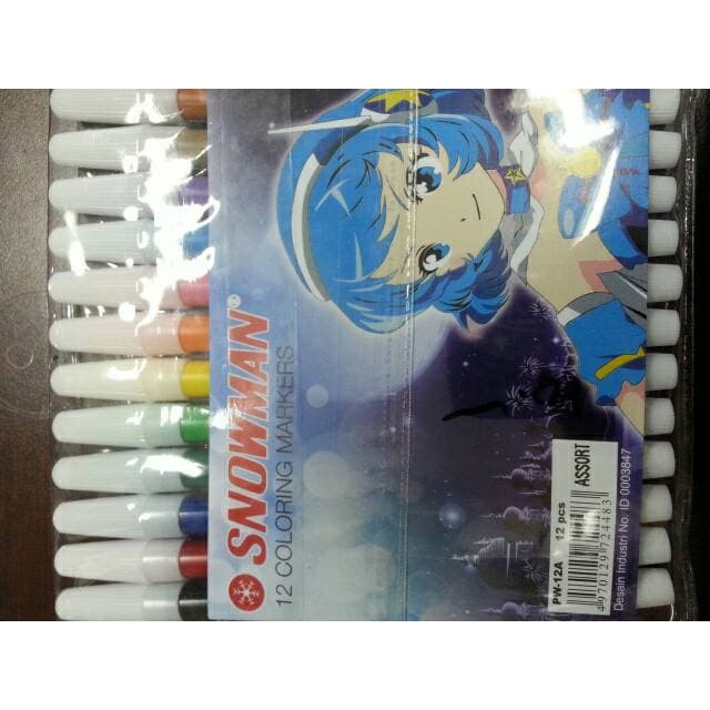 

spidol snowman 12 warna / 12 coloring markers