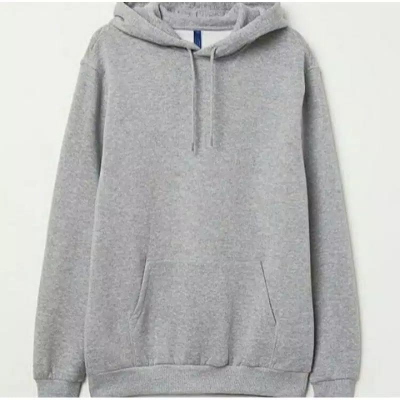 HOODIE H&M / SWEATER HOODIE BASIC HNM / SWEATER HOODIE H&M POLOS PRIA WANITA UNISEX / JAKET H&M-Grey Marl