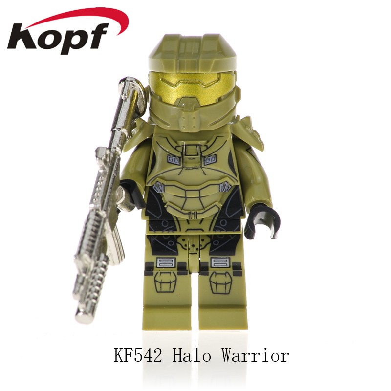 Mainan Lego Anak KF542 Single Sale Building Blocks Halo Spartan Solider With Real Metal Weapon