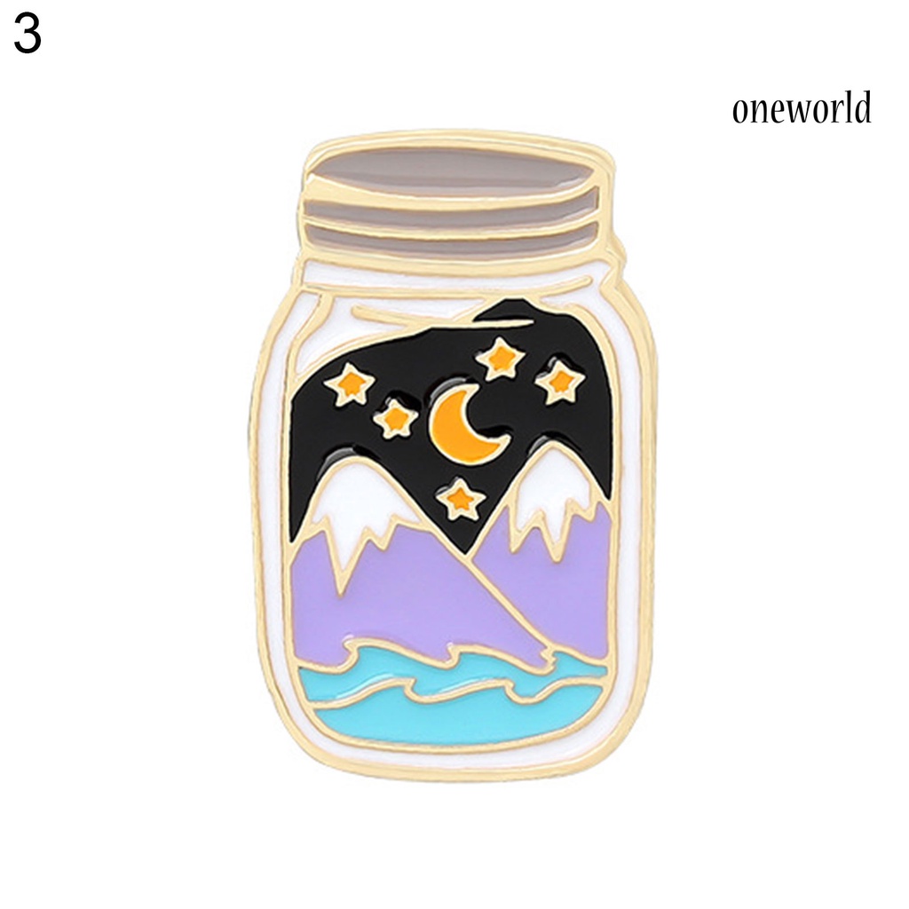 OW@ Cartoon Enamel Pin Ink Bottle Brooch Lapel Coat Jar Badge Clothing Accessories